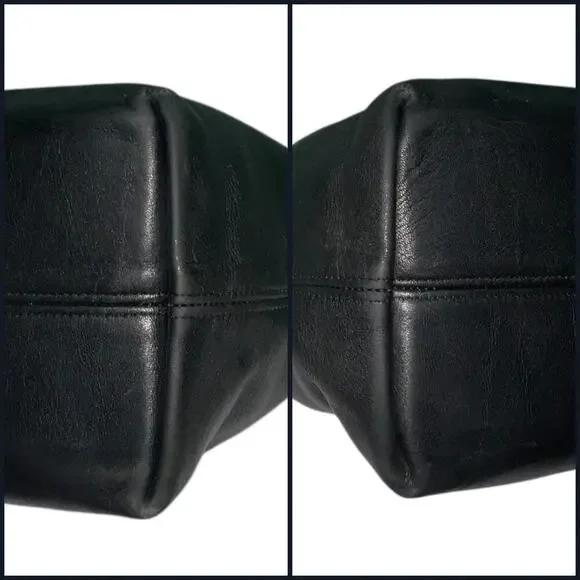 COACH Vintage Waverly  Black Leather Hobo Shoulder Bag Made in United States - Picture 4 of 15